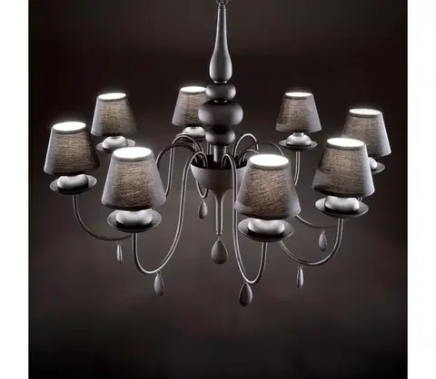 Svietidlá Ideal Lux - Luster na reťazi BLANCHE 8xE14/40W/230V pr. 92 cm čierna 111896