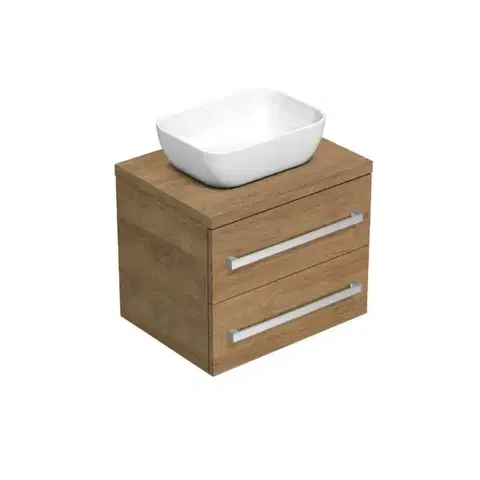 Kúpeľňový nábytok Kúpeľňová skrinka s krycou doskou SAT Cube Way 60x47,5x46 cm dub Hickory CUBE461603DH45 CUBE461603DH45