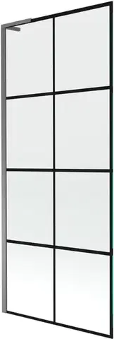 Sprchové dvere MEXEN/S - Next L vaňová zástena FIX 80 x 150, čierna vzor, grafit metal 895-080-000-03-77-95