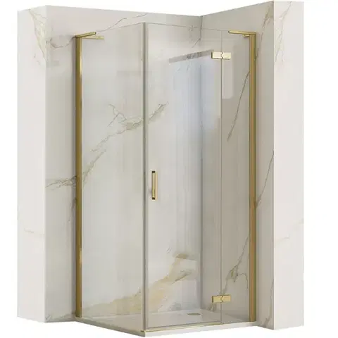 Sprchovacie kúty REA/S - Sprchová kabína Hugo 80x80 Gold Brush Dvere: 80 Stena: 80 KPL-K8411