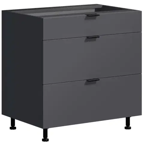 Kuchynské skrinky stojace Kuchynská Skrinka LOFT II D80 3SZ METALBOX grafit
