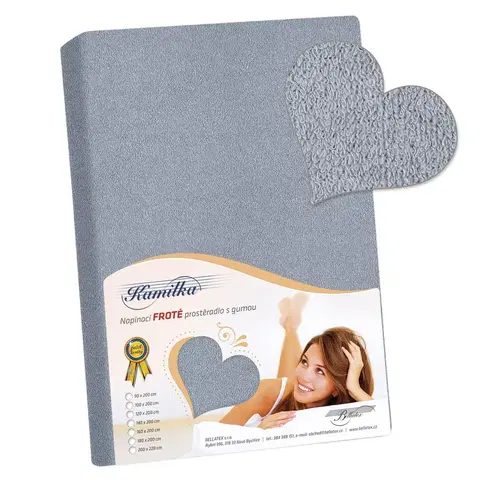 Plachty Bellatex Froté prestieradlo Kamilka modrosivá, 100 x 200 cm