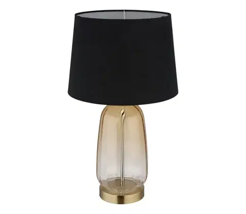 Lampy Globo 24142S - Stolná lampa CLASSY 1xE27/40W/230V čierna/hnedá 24142S
