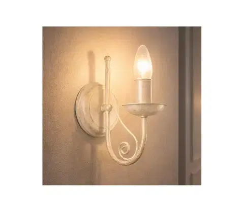 Svietidlá  Nástenná lampa DONATO 1xE14/40W/230V krémová KM 1.29 BIAŁY