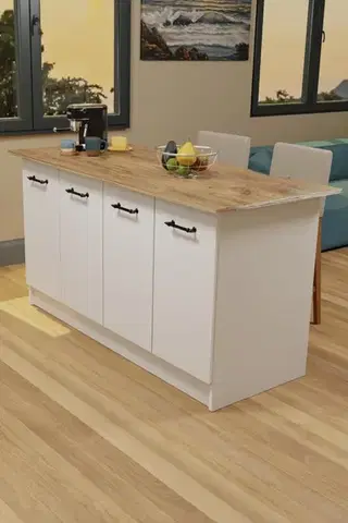 Kuchynské skrinky VERRI kuchynský ostrovček, biela/pine