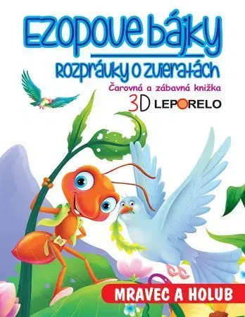 Leporelá, krabičky, puzzle knihy Ezopove bájky - Mravec a holub (3D leporelo)
