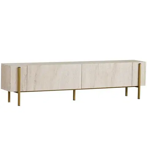 Konferenčné stolíky Televízny stolík Glamour – Travertine, Gold