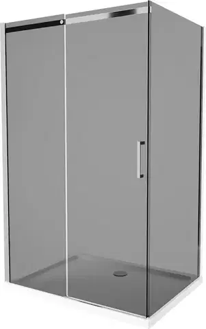 Vane MEXEN/S - Omega sprchovací kút 100 x 100, grafit, chróm + vanička vrátane sifónu 825-100-100-01-40-4010