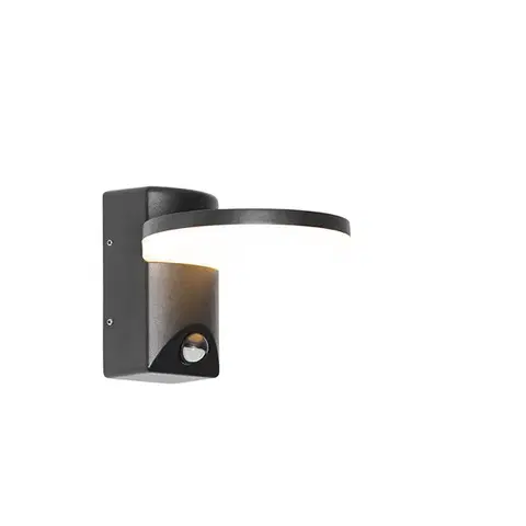 Vonkajsie svetlo so senzorom Vonkajšia nástenná lampa čierna vrátane LED IP54 senzor pohybu - Esmee
