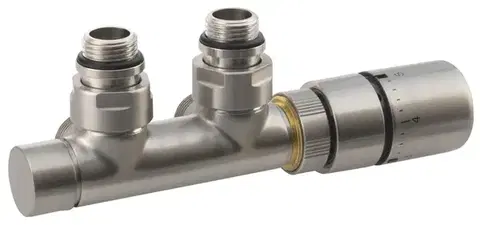 Radiátory do kúpeľne SAPHO - TWIN termostatická pripojovacia súprava ventilu pre stredové pripojenie, nerez mat CP3520S