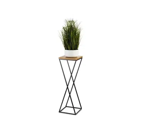 Stojany na kvetiny HowHomely Stojan na kvety 70x24 cm čierna/hnedá 10-1630-70-MDF