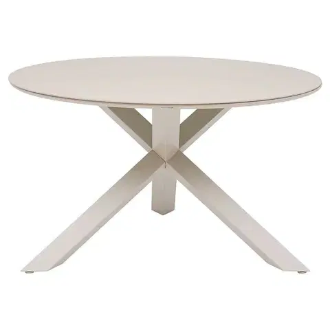 Stolčeky Hliníkový jedálenský stôl ORIENT ø 130 cm (ivory)