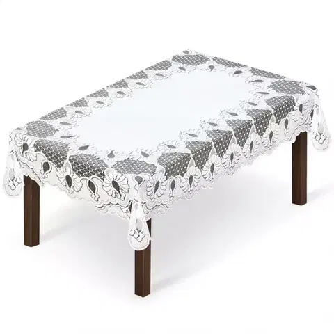 Bytový textil Žakárový obrus  245060 130X180 biely