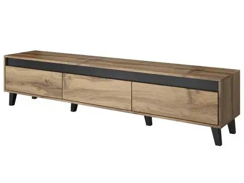 TV stolíky CAMA MEBLE Nord tv stolík dub wotan / antracit / čierna