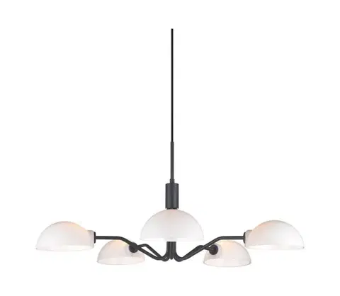 Svietidlá Halo Design 740369 - Luster na lane KJOBENHAVN 5xG9/28W/230V priemer 50 cm čierna 740369