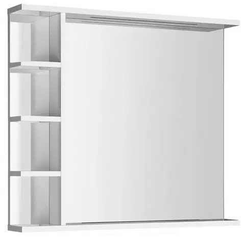 Kúpeľňové zrkadlá AQUALINE - KORIN STRIP zrkadlo s LED osvetlením a poličkami 80x70x12cm KO350S
