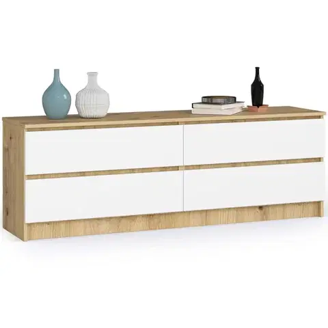Komody a skrinky Široká komoda MISS160, dub Artisan / biela