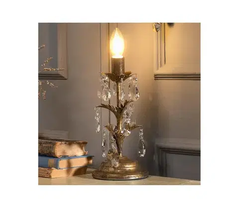 Lampy ONLI - Stolná lampa TERESA 1xE14/6W/230V bronzová 4670/L