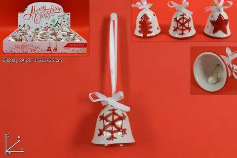 Vianočné dekorácie MAKRO - Zvonček vianočny 5cm rôzne motívy