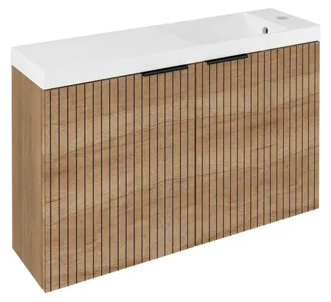 Kúpeľňový nábytok SAPHO - LATUS X STRIP umývadlová skrinka 78,8x50x22cm, dub Alabama LT110-SET08