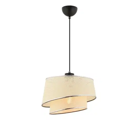Svietidlá  Závesný luster na lankách BARETTE 1xE27/60W/230V krémový/lesklý chróm 390FLH2494