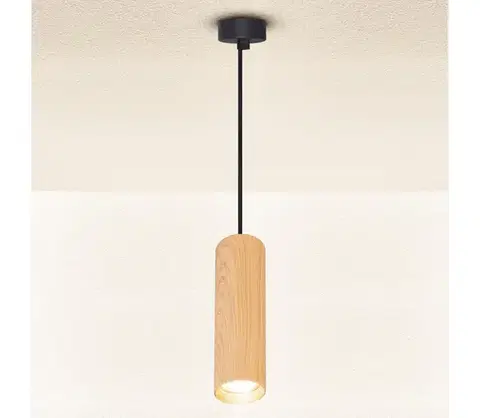 Svietidlá BRILAGI - Luster na lanku SELE 1xGU10/30W/230V čierna/dekor duba WO-P5-OEM