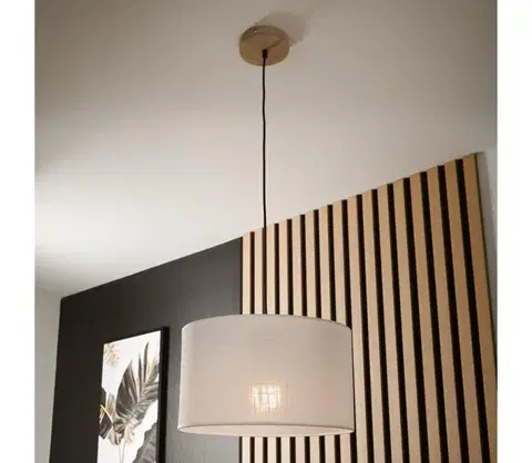 Svietidlá  Luster na lanku ANTONIO 1xE27/60W/230V dub LM-1.128/dab bialy