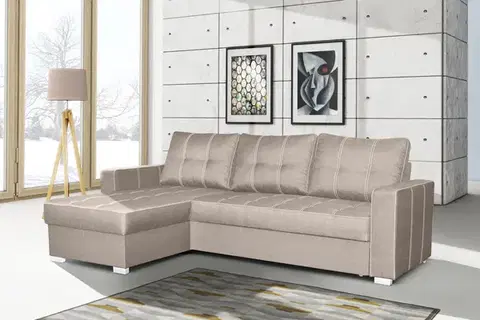 Rohové sedačky DENNY rozkladacia béžová rohová sedačka, Casablanca 2302