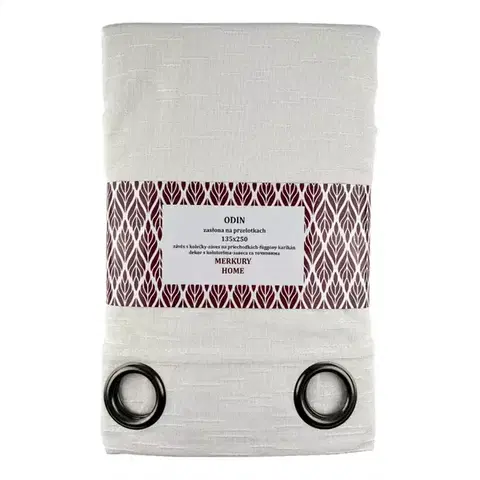 Závesy do spálne Záves Odin na priechodkách 135x250 ecru Merkury Home