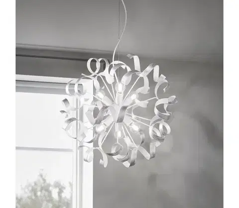 Svietidlá Ideal Lux - Luster na lanku VORTEX 6xE14/40W/230V pr. 53 cm strieborná/patina 101613