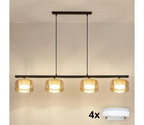 Svietidlá BRILAGI - LED Luster na lanku AURA LUX 4xGX53/30W/230V čierna/zlatá WO-OEM-CF-20-GLD