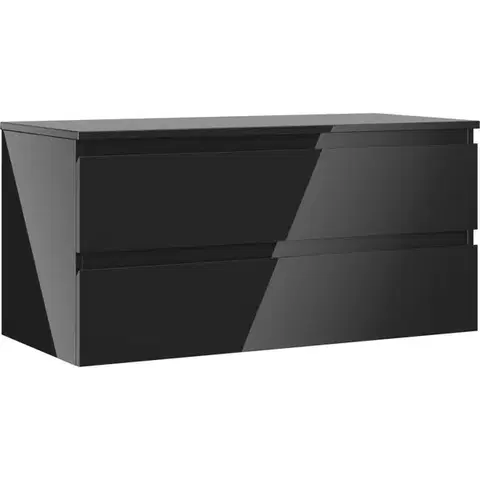 Kúpeľňový nábytok MEXEN/S - Orio kúpeľňová skrinka pod umývadlo 100 cm s doskou, 2 zásuvky, čierna lesk 91A10-10047-2-BFFC70