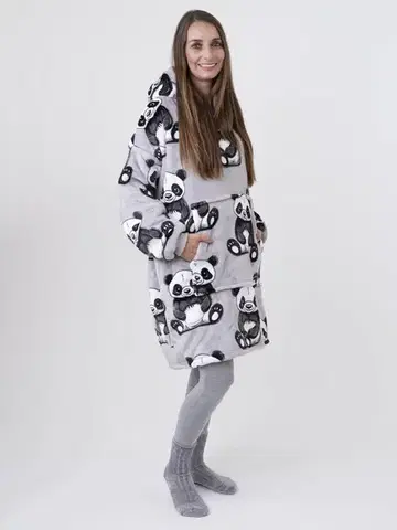 Dámske mikiny MKLozkoviny.sk Baránková mikina mikroplyš – Panda veľkosť M
