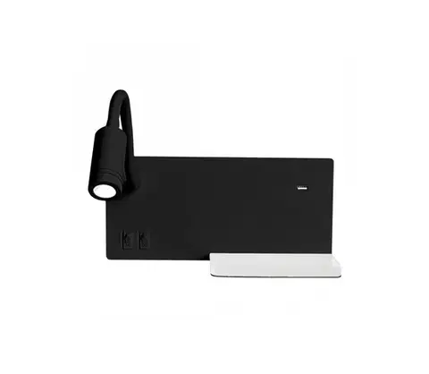 Svietidlá  LED nástenné svietidlo SHELF LED/4W+LED/5W+LED/2W/230V čierna ML6344