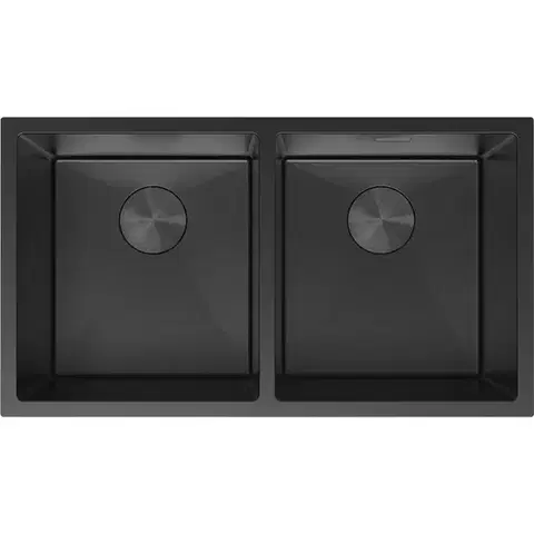 Kuchynské drezy MEXEN MEXEN - Binox oceľový drez 2-bowl 800 x 450 mm, čierna 6421802000-70