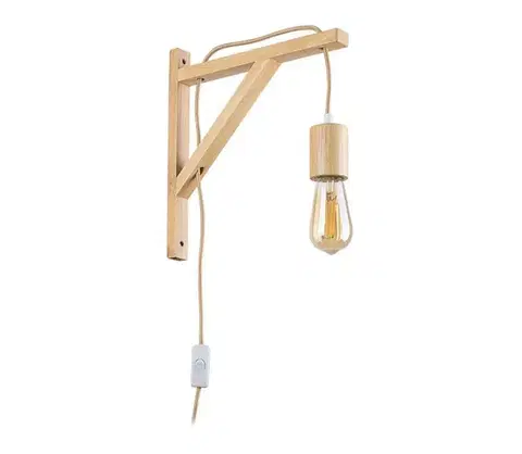 Svietidlá Rabalux 71028 - Nástenná lampa UBUL 1xE27/60W/230V buk 71028