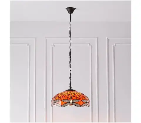 Svietidlá Endon 64081 - Luster na reťazi Tiffany DRAGONFLY 3xE27/60W/230V pr. 41 cm 64081