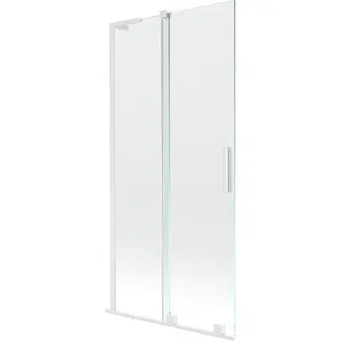 Sprchové dvere MEXEN/S - Velar L dvojkrídlová posuvná vaňová zástena 95 x 150, transparent, biela 896-095-003-01-20