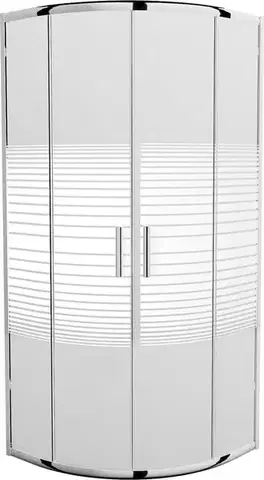 Sprchovacie kúty MEXEN - Rio Sprchový kút 80x80, sklo prúžky, chróm 863-080-080-01-20