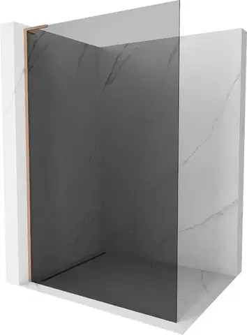 Sprchové dvere MEXEN/S - Kioto L Sprchová zástena WALK-IN 100 x 200, grafit, meď kartáčovaná 800-100-103-65-40
