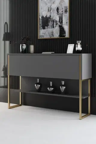 Komody Komoda Luxe - Gold, Anthracite