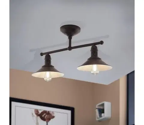 Svietidlá Eglo 49824 - Luster na tyči STOCKBURY 2xE27/60W 49824
