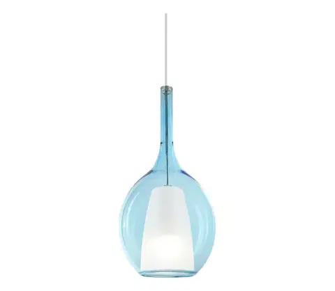 Svietidlá Ideal Lux - Závesný luster na lanku KALIQUE 1xE27/42W/230V pr. 18 cm dymová modrá 360041