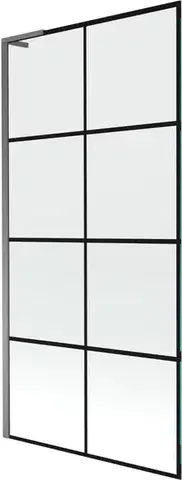 Sprchové dvere MEXEN/S - Next L vaňová zástena FIX 90 x 150, čierna vzor, grafit metal 895-090-000-03-77-95