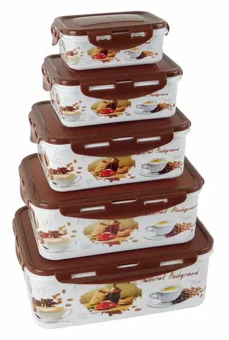 Dózy na potraviny MAKRO - Dóza s vekom 5ks, 26x19x10cm