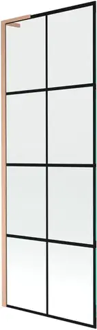 Sprchové dvere MEXEN/S - Next L vaňová zástena FIX 70 x 150, čierna vzor, meď kartáčovaná 895-070-000-03-77-65