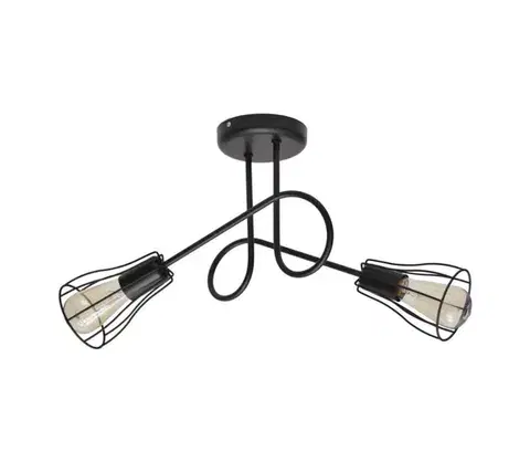 Svietidlá  Prisadený luster OXFORD 2xE27/15W/230V W-2016/2K BK/H