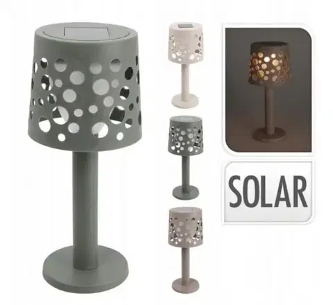 Záhradné lampy Kinekus Lampa / svetlo LED solárne 21 cm, stolná, mix farieb