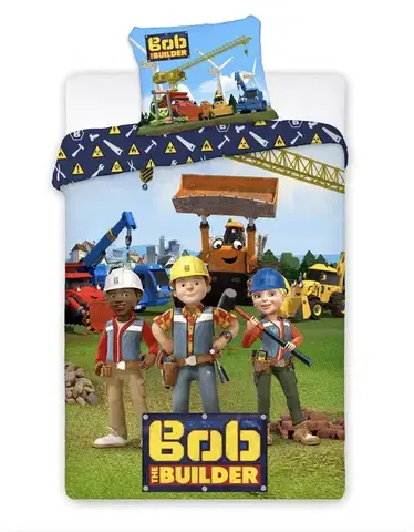 Detské obliečky Obliecky Disney Bob Builder 140x200cm+90x70cm Faro Tiahome