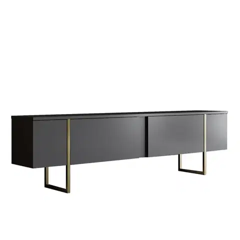 TV stolíky GOLD TV stolík na nožičkách, antracit / zlatá